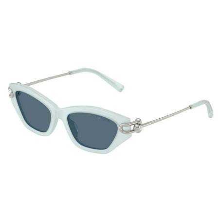 Tiffany & Co. TF 4231U Plastic Womens Cat-Eye Polarized Sunglasses Frosted Pale Sapphire 53mm Adult