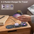 thumbnail image 4 of YIYUN Travel 3-in-1 Fast Wireless Charging Station – Foldable Charger for Galaxy S25/S24/S23, Watch Series, and Buds., 4 of 14