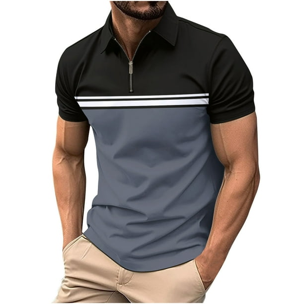 Camisas Casuales de los Hombres de Color Sólido Delgado Suelto de Manga Corta, Top de Moda Diaria para Tirar Del Desgaste