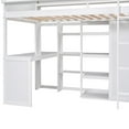 thumbnail image 2 of Twin Size Loft Bed With Desk Space Saving Design Solid Wood Frame Easy Assembly Bedroom Furniture (17.7'' x 48.5'' x 75.70''), 2 of 6