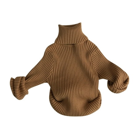 

JAHH Fashion Turtleneck Sweater for Children Boys Girls Solid Colour Collar Stripe Long Sleeve Sweaters Warm Wear Toddler Kids for Autumn Winter Soft Comfortable Knit Tops