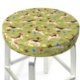 thumbnail image 3 of Daiia Running Beagle Stool Covers Round,Round Bar Stool Covers Waterproof Bar Chair Covers Washable Stool Cushion Slipcover for 12-14 Inch Chair-12 inch, 3 of 7