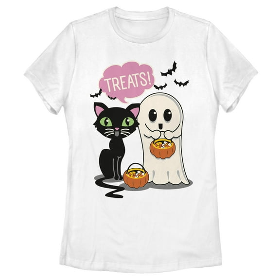 Women's Lost Gods Halloween Treat Friends Graphic Tee White Small