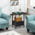 thumbnail image 4 of Bedroom Beside Nightstand Table End Table w/Sliding Drawer Power Outlets Black, 4 of 8