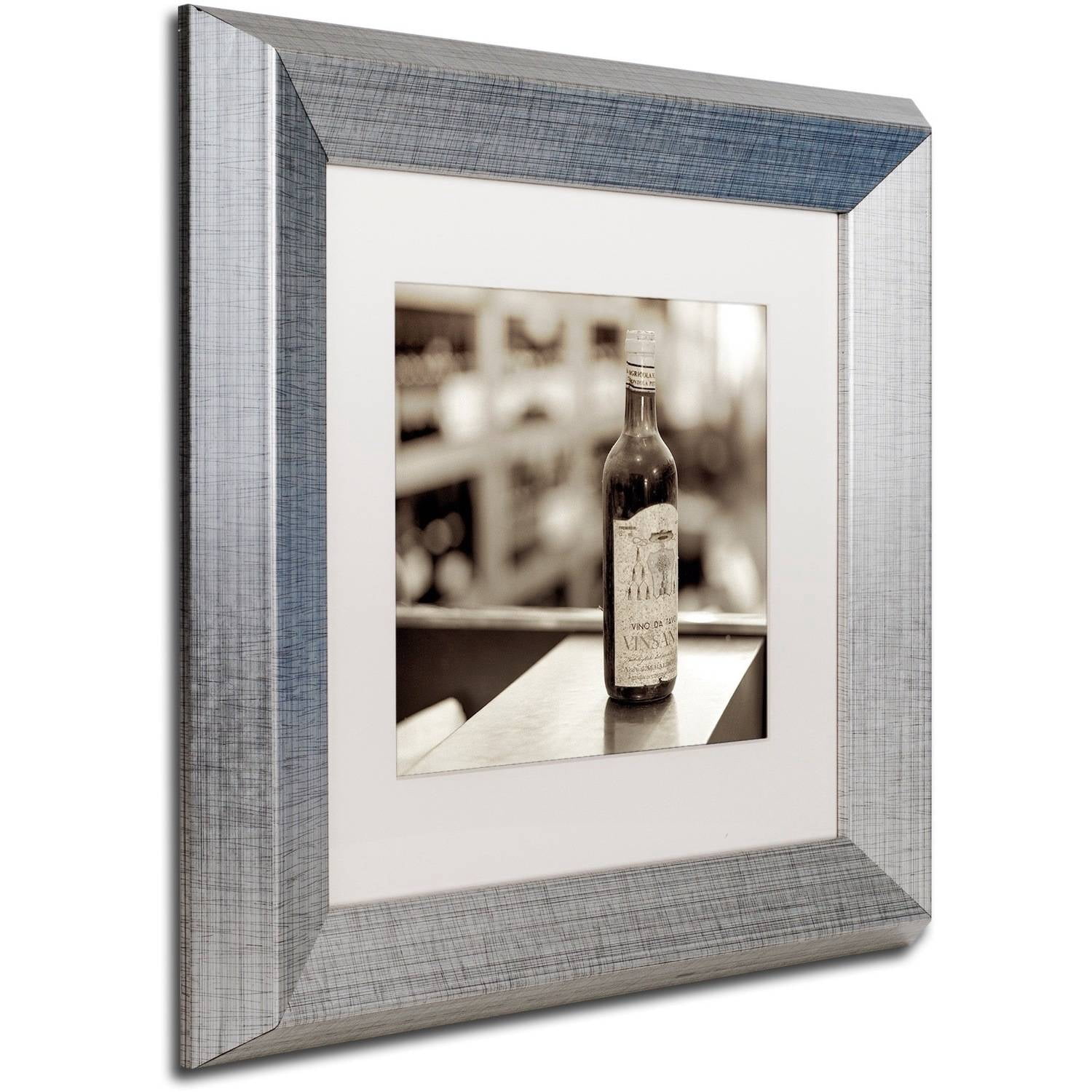 Trademark Fine Art "Tuscany Caffe III" Canvas Art by Alan Blaustein, White Matte, Silver Frame