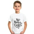 thumbnail image 4 of EnJoCho Girls' Bunny Print Short Sleeve Blouse Easter Day Prints Shirts Toddler Girl Boys Short Sleeve Bunny T Shirt Kids Girls Tee Tops Easter Bunny Design Short Sleeve Tee For Kids, 4 of 4