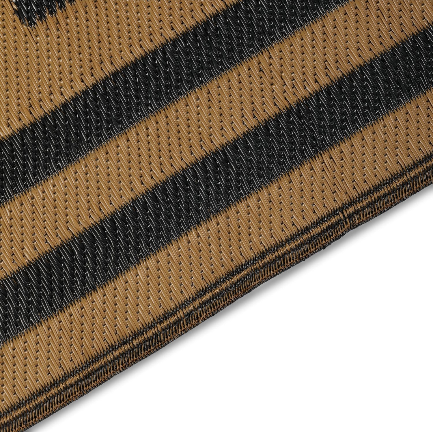 Auto Drive 9' x 12' Reversible Greek Key RV Outdoor Patio Mat, Brown/Black