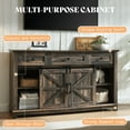 thumbnail image 4 of Merluxy TV Stands for Living Room with Sliding Barn Doors for Televisions up to 65+ Inch, Rustic Oak Black, 4 of 7