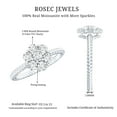 thumbnail image 5 of Rosec Jewels 0.75 CT Certified Moissanite Floral Cluster Ring for Women, Moissanite Engagement Ring with Twisted Rope, 14K White Gold, US 8.50, 5 of 8
