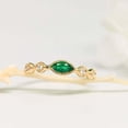 thumbnail image 4 of HeartsAndYou 0.4ct Natural Emerald Wed Band Vintage-Inspired Minimalist 14k SOLID Yellow Gold, 4 of 9