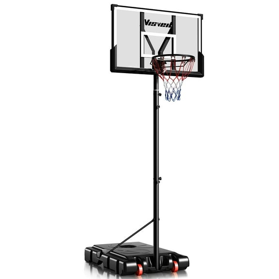 Mastgoal 45" Portable Basketball Hoop, 5.7-10-Ft Height Adjustable, Shatterproof Backboard Basketball Goal for Kids and Adults Outdoor Indoor