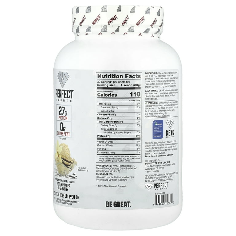 PERFECT Sports, Diesel Whey Isolate, 2 lb, French Vanilla