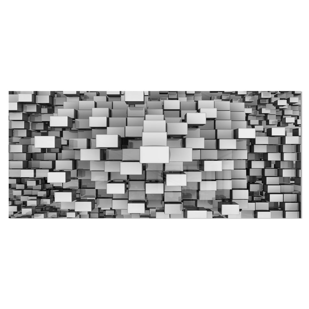 Designart 'Black and Grey Cubes ' Contemporary Metal Wall Art Walmart