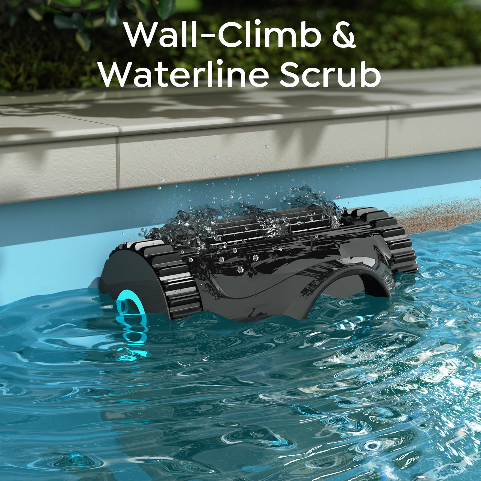 Talosbo C1 Cordless Robotic Pool Vacuum Cleaner with Wall & Waterline Cleaning, 180 Min for Inground Pools Up to 1615 Sq.ft,Dual Filtration, Smart Navigation, App Support