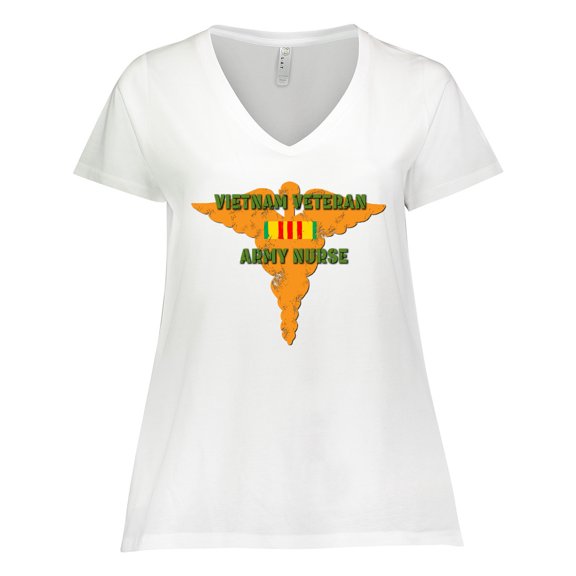 Inktastic Vietnam Veteran Army Nurse Women's Plus Size V-Neck T-Shirt