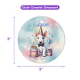 thumbnail image 5 of Happy Birthday Cute Puppy Bull Terrier with Cake Gifts Party Hat Ceramic Round Ornament Bully Dog Lovers Gifts Idea Home Tree Decor - 00029, 5 of 5