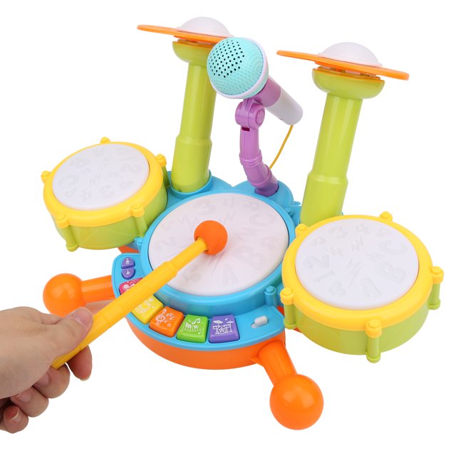 Juguetes de Batería, Instrumentos Musicales, Juguetes de Bateria para Niños, Juego de Juguetes de Batería Electrónicos Educatos de Aprendizaje Tempano