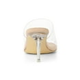thumbnail image 2 of BLISSFUL STEP Women's Clear Strap Stiletto Heels Sandals Nude 6, 2 of 7