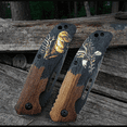 thumbnail image 5 of Pocket Folding Knife 3.3" 7Cr14MOV Steel Blade,Walnut Wood Handle., 5 of 10
