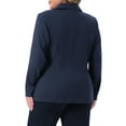 thumbnail image 3 of Agnes Orinda Women's Plus Size Blazers Notch Lapel Long Sleeve Buttons Office Work Jackets Blazer with Pockets 1X Navy Blue, 3 of 6