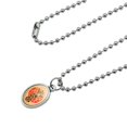 thumbnail image 2 of Giraffe Orange Circle Antiqued Oval Charm Pendant with Chain, 2 of 3