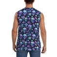 thumbnail image 4 of Uemuo Skull purple flower Pattern Men's Sleeveless T-Shirt,Muscle Athletic Tank Top, Moisture-wicking Quick-dry Breathable Classic Tee Top for Gym Run Outdoor Sports-, 4 of 8