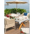 thumbnail image 4 of Outdoor Tablecloth with Umbrella Hole and Zipper, Christmas Cardinal Rectangle Table Cloth 60x102 Inch Waterproof Tablecloth, Winter Xmas Poinsettia Holly Pine Fruit Picnic Table Cover for Patio, 4 of 7