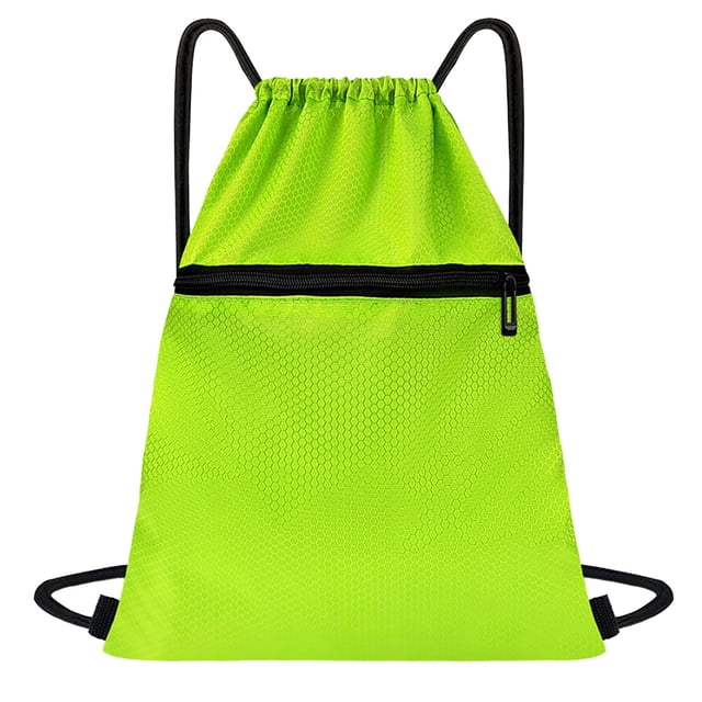 Multi Functional Waterproof Sports Drawstring Backpack - Oxfords Cloth Fitness Travel Storage Bag There's A Small Pocket
