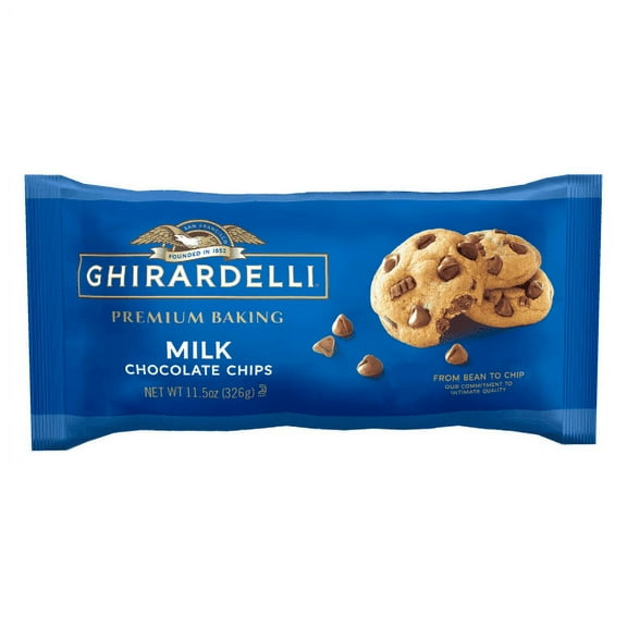 Pack of 2 GHIRARDELLI Milk Chocolate Premium Baking Chips, Chocolate Chips for Baking, 11.5 Oz Bag