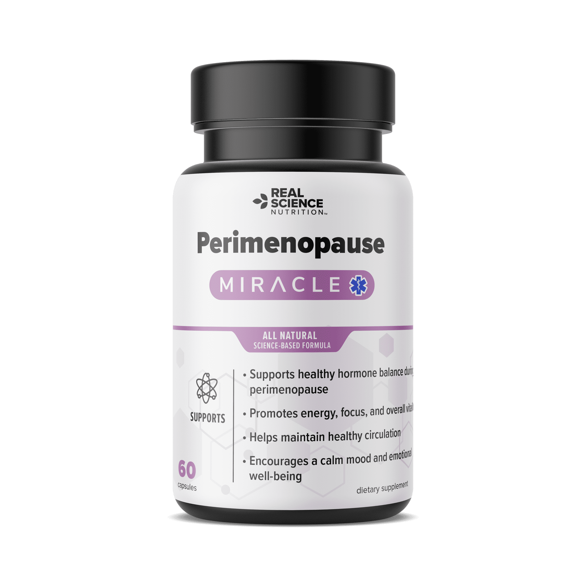 Real Science Perimenopause Supplements for Women for Hormone Balance & Energy Support Nitric Oxide Formula with Vinitrox, GABA & Essential Vitamins for Hot Flashes, Mood & Energy 60 Caps