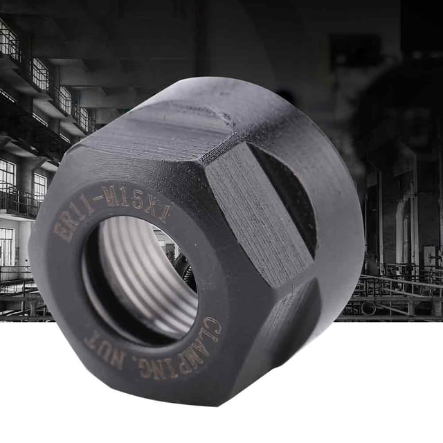 Chuck Holder,, Silver White Sandblasting Functional ER11 Easy Operation Collet Clamping Nut, For Ship Assembly For Communication Equipment