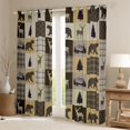 thumbnail image 2 of Homewish Boys Girls Animal Deer Bear Black Out Curtains,Geometric Plaid Grid Curtains Pack of 2 (42x63 Each),Woodland Wildlife Bedroom Curtains,Breathable Home Decor, 2 of 6