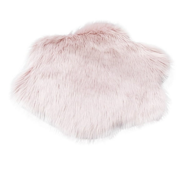 Guanhe Fluffy Area Rug for Bedroom, Soft Faux Sheepskin Fur Plush Carpet for Home Living Room Sofa Floor,24x24Inch,Light-pink
