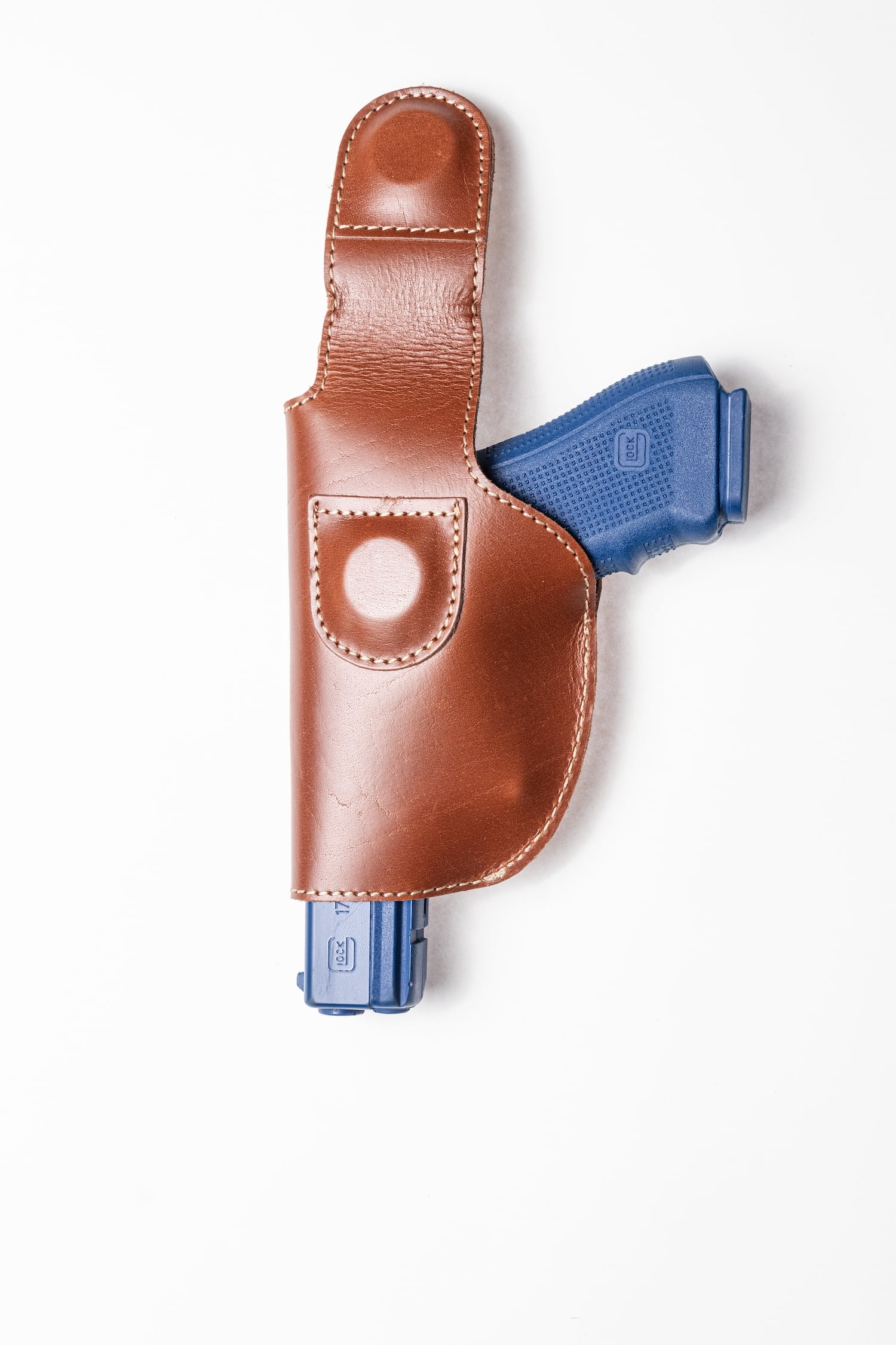 Saddle Mate Top Grain Buffalo Brown Leather Magnetic Gun Holster, Fits Most Handguns Right Handed