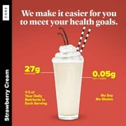 Keto Chow CORE Strawberry Cream (Unsweetened) Ultra Low-Carb Meal Shake, Single Meal