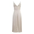 thumbnail image 4 of Icvfdpl Robe d'Été Florale pour Femmes, Robe Moulante Fendue Sans Manches Ourlet Fendu Printemps Usage Quotidien Extensible Fluide Tendance Décontractée pour Femmes, 4 of 7