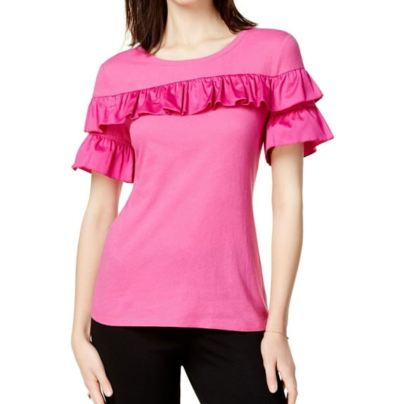 Womens Ruffled Basic T-Shirt