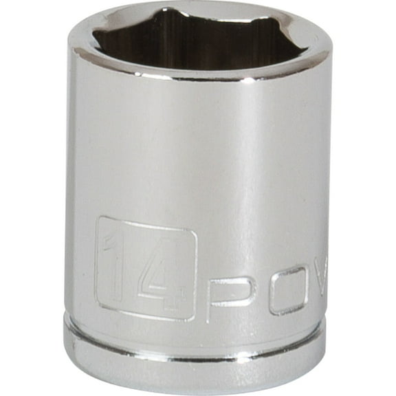 Powerbuilt 1/4 Inch Drive x 14 MM 6 Point Shallow Socket - 641896