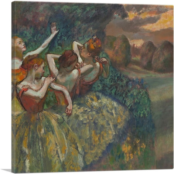 ARTCANVAS Four Dancers 1899 Canvas Art Print by Edgar Degas - Size: 36" x 36" (1.50" Deep)