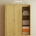 thumbnail image 5 of HOMCOM Wardrobe Closet with 3 Doors and 2 Drawers Bedroom Armoire Natural, 5 of 8