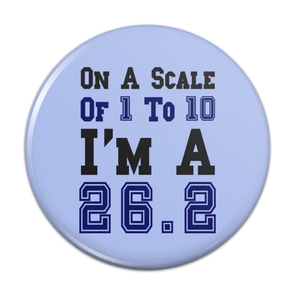 26.2 Marathon Scale of 1 to 10 Sporty Running Runner Marathoner Pinback Button Pin