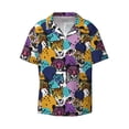 thumbnail image 3 of Balery Retro Panther Men's Casual Button Down Shirt Short Sleeve Textured Summer Cuban Beach Shirts-Small, 3 of 7