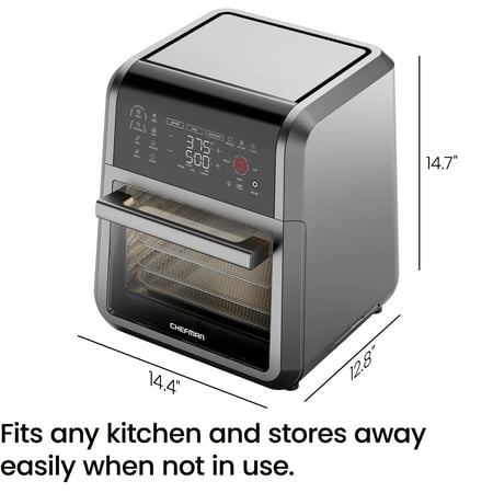 Chefman ExacTemp 12 Quart 5-in-1 Air Fryer with Integrated Smart Thermometer, 28 Presets - Black - Black