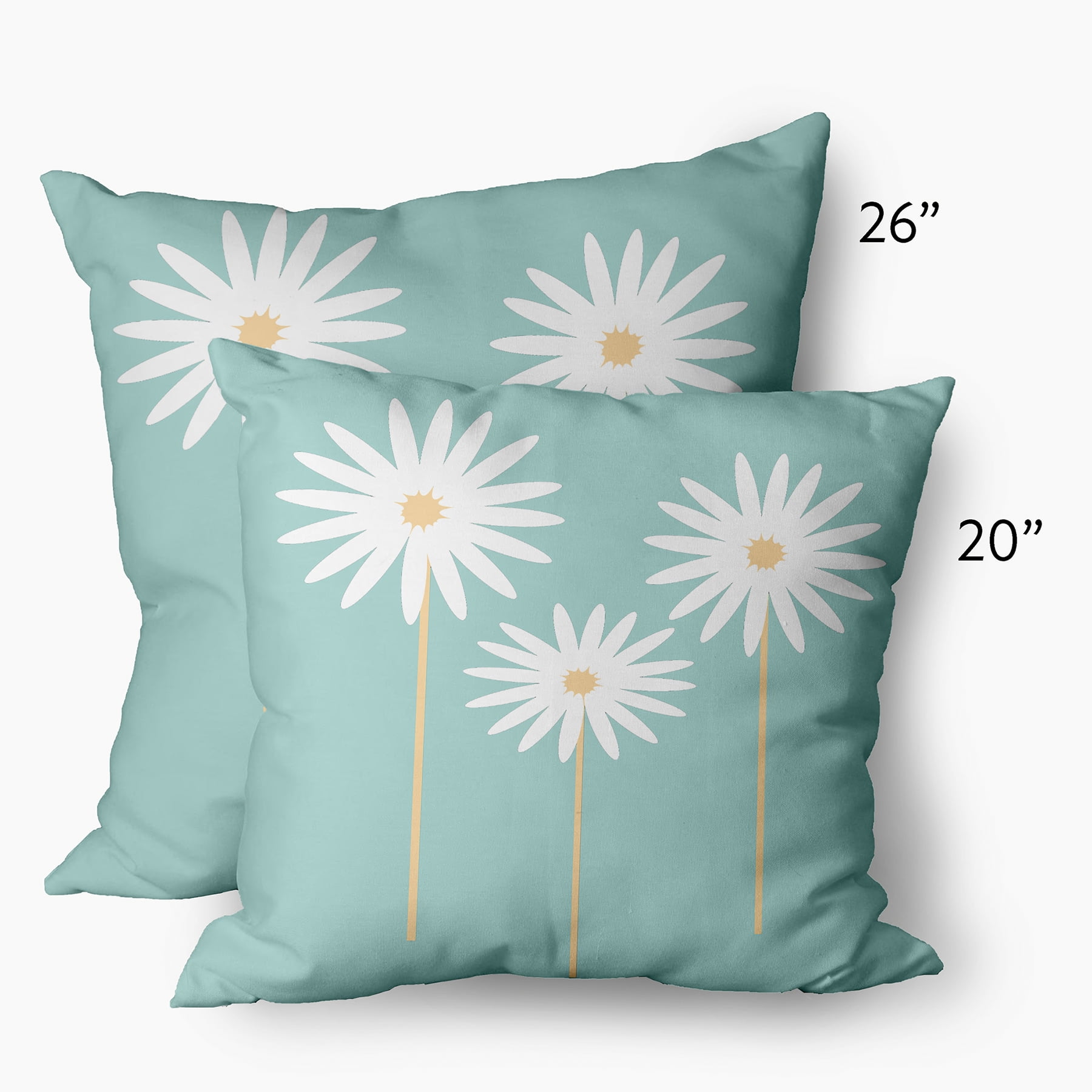 Simply Daisy 26 in x 26 in Scandinavian Blue Polyester Throw Pillow