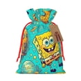 thumbnail image 1 of Zufioo SpongeBob SquarePants Print Christmas Drawstring Gift Bags, Holiday Party Packaging Bags, Suitable for Holiday Gift Decorations-Medium, 1 of 7