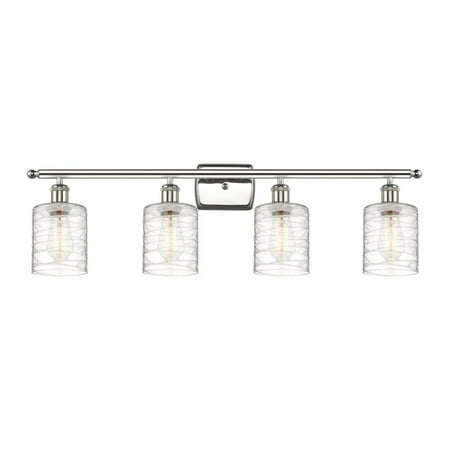 

516-4W-PN-G1113-LED-Innovations Lighting-Cobbleskill - 4 Light Bath Vanity In Art Nouveau Style-11 Inches Tall and 36 Inches Wide Polished Nickel