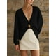 thumbnail image 1 of Suéter de punto con botones para mujer, Jersey elegante de manga larga con cuello en V, holgado y cálido, ropa de calle alta para otoño, 2024, 1 of 5