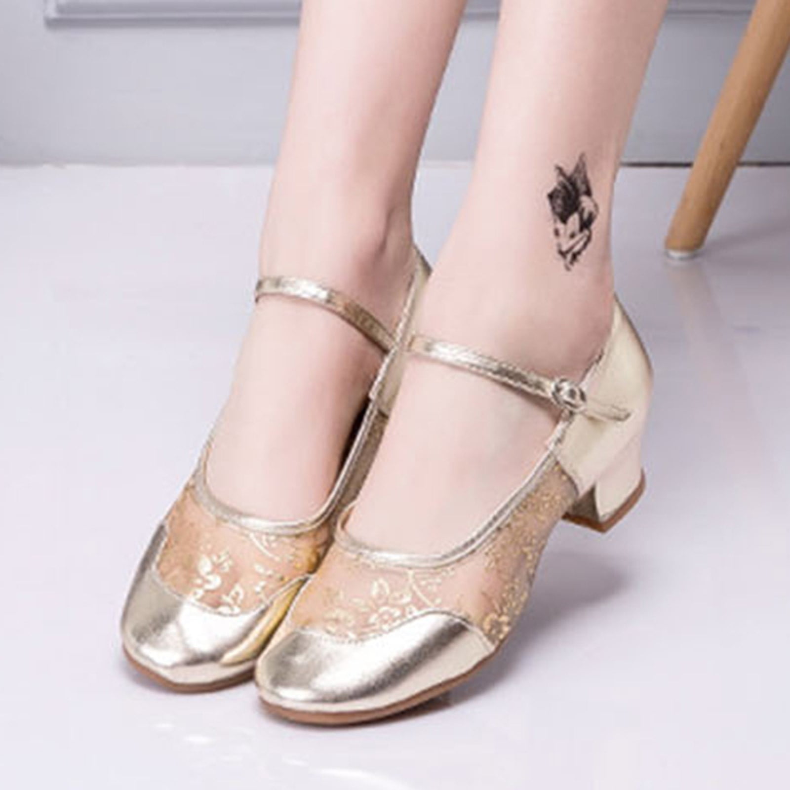 Oyedens Dance Shoes Dress High Heels for Women Ladies Silver