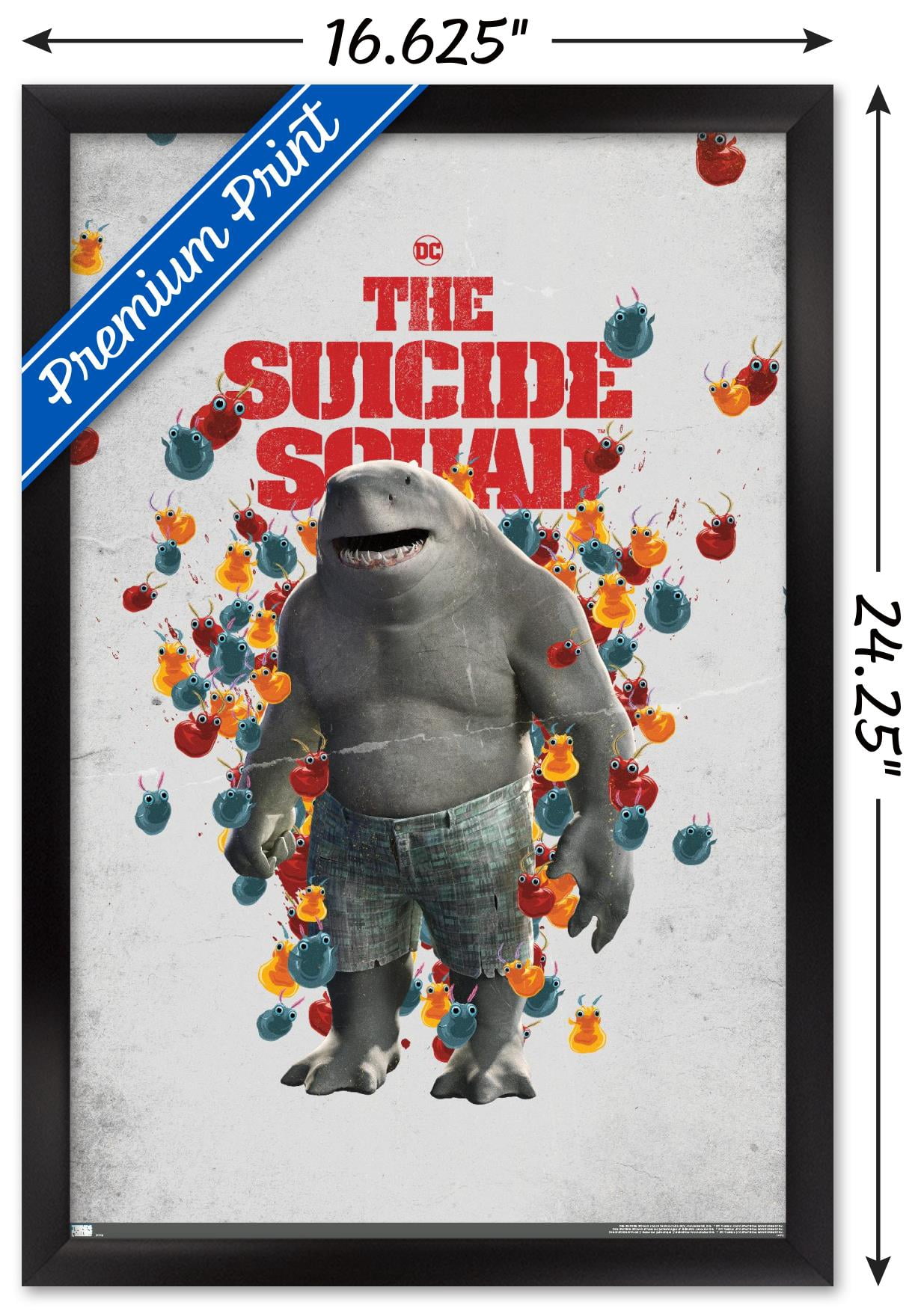 DC Comics Movie The Suicide Squad - King Shark One Sheet Wall Poster, 14.725" x 22.375", Framed
