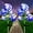 Blue, variant on 10 LED 7-Color Changing Solar Rose Flower Lights Garden Decorations Outdoor Waterproof Decorative Stake Lights for Patio Pathway Yard Lawn Decor(2 PCS Blue)